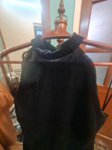 MANGO Black Velvet Halter Neck Party Dress
