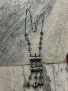 Oxidized Silver Butterfly Necklace