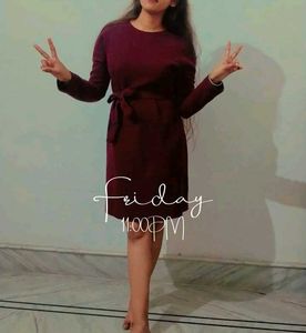 winter Belted Mini Dress