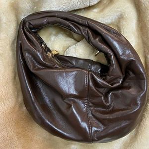 H&M Chic Brown Faux Leather Hobo Bag