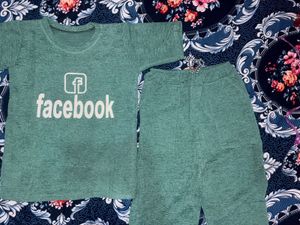 Facebook Logo Teal Sweat Set