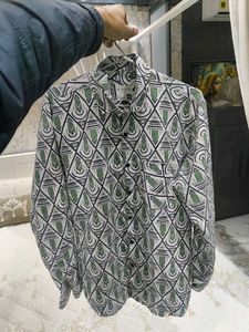Patterned Button-Down Shirt