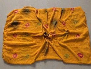 yellow chiffon saree