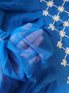 Royal Blue Embroidered Sarara Set