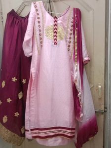Elegant Pink Kurta Set with Dupatta