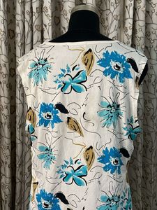 White Floral Sleeveless Top