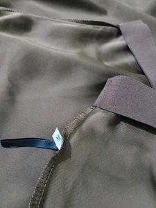 Brown Satin Midi Skirt