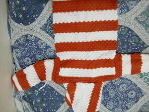 Orange &amp; White Striped Knit Sweater