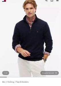 Tommy Hilfiger Navy Quarter Zip Sweater