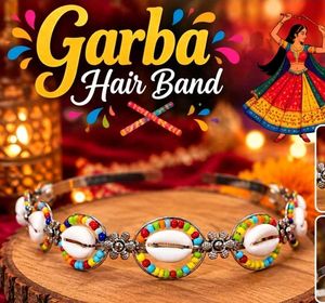 Boho Garba Hair Band with Shells