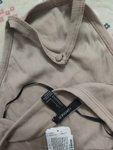 FOREVER21 Trendy Ribbed Halter Bodysuit