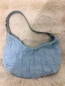 DIY Light Blue Ruched Shoulder Bag