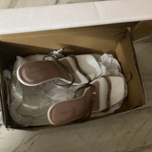 Elegant White Embellished Flat Sandals