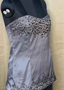 Beaded Strapless corset tube top