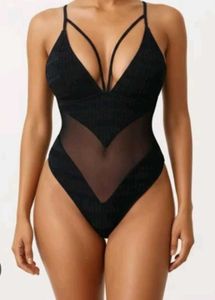 Sexy Black Mesh One-Piece Swimsuit