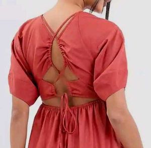 Tokyo Talkies Terracotta Tiered Midi Dress–Size