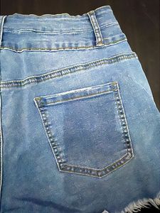 Distressed High-Waisted Denim Shorts