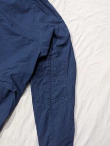 Men's Blue Duffle Hooded Jacket
