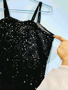 Sparkling Black Sequin Maxi Dress