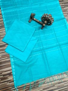 Teal Cotton Kurta Set with Dupatta