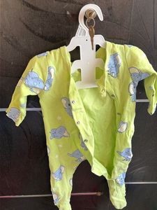 Baby Elephant Print Sleepsuit