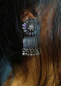 Traditional Oxidized Jhumka Earrings