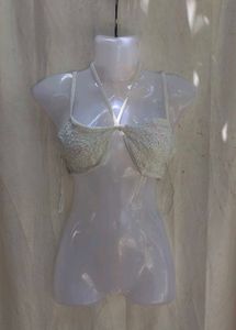 I. Crochet Halter Bikini Top