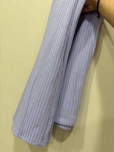 Light Purple Ribbed Flare Pants