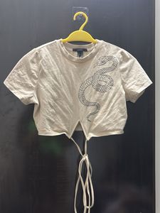 Cute Snake Graphic Crop Top