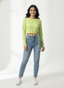 Lime Green Ribbed Crop Top