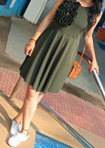 Chic Olive Green Party Dress