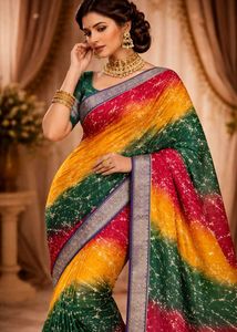 Vibrant Bandhani Saree