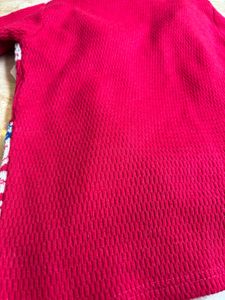 Chic Red &amp; White Knit Cardigan❤️🍁🍂