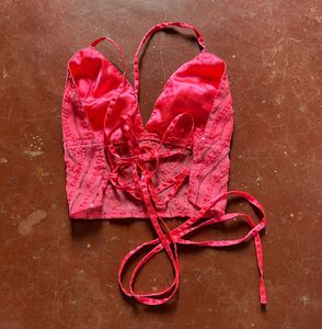 Sequin Embellished Halter Neck Crop Top