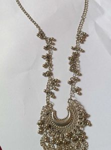 Boho Silver Oxidized Necklace &amp; Earring Set