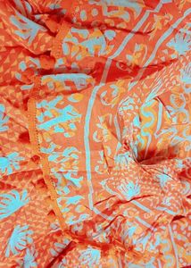 Orange Cotton Long Gown
