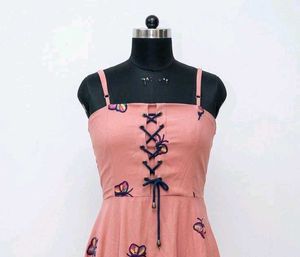 Cute Butterfly Print Lace-Up Dress