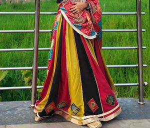 Vibrant Striped Lehenga Choli Set