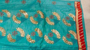 Beautiful Teal Salwar Suit Gold Embellishment