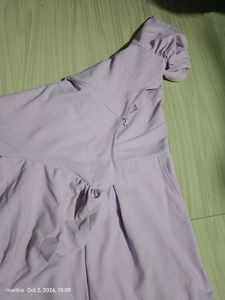 Lavender Puff Sleeve Cutout Jumpsuit