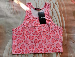 Cute Pink Leopard Print Cropped Top