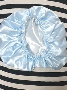 Light Blue Luxury Satin Bonnet Cap