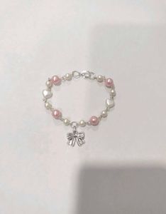 Bow coquette charm bracelet and earrings