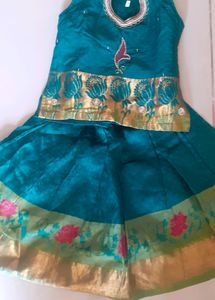 Kanchipuram Green Pattu Pavadai