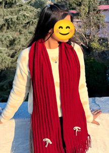 Maroon Crochet Mikasa scarf