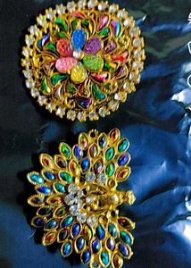 Vintage Rhinestone Hair Brooch Set