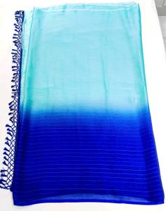 Ombre Blue Saree with Tassels