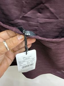 Shein Off-Shoulder Textured Crop Top