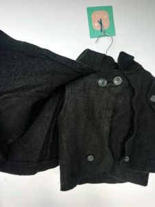 Stylish Dark Grey Cape Jacket