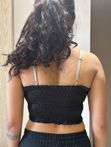 Black Smocked Tube Top